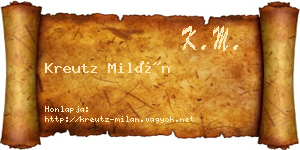 Kreutz Milán névjegykártya