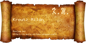 Kreutz Milán névjegykártya