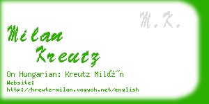 milan kreutz business card